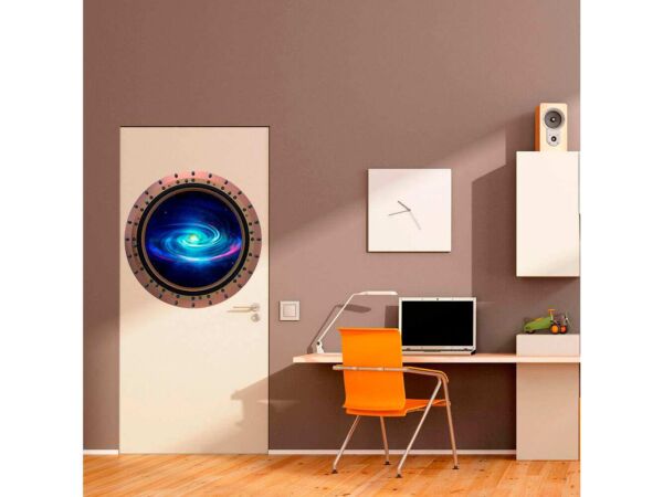 Vinilo Decorativo Puerta Galaxia Azul