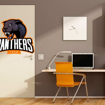 Vinilo Decorativo Puerta Panthers Team