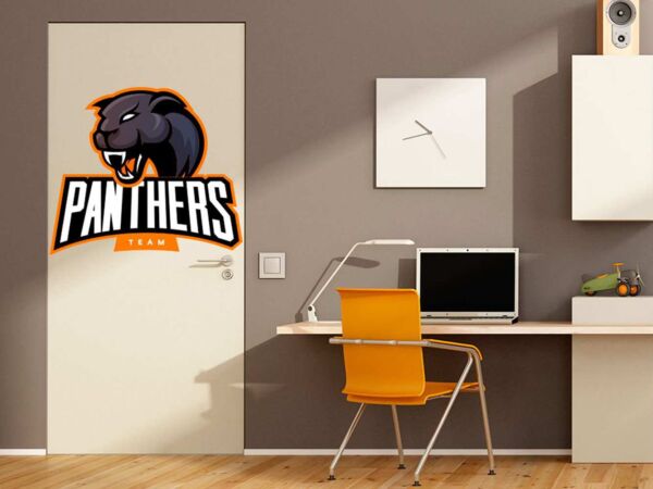 Vinilo Decorativo Puerta Panthers Team