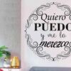 Vinilo Frases Quiero Puedo y Merezco