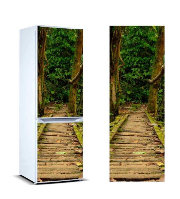 vinilo frigorifico puente madera selva