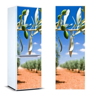 vinilo frigorifico rama olivo aceitunas verdes