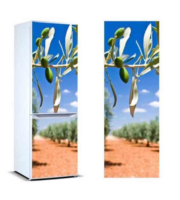 vinilo frigorifico rama olivo aceitunas verdes