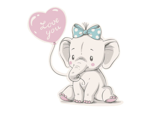 Vinilo Infantil Elefante Love You