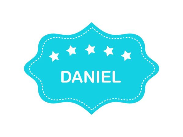 Vinilo Infantil Etiqueta Azul Estrellas Personalizado Diseño