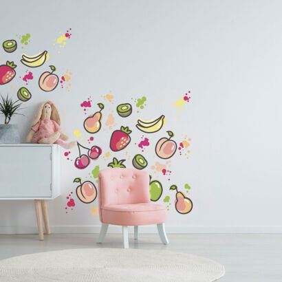 Vinilo Infantil Frutas Acuarelas