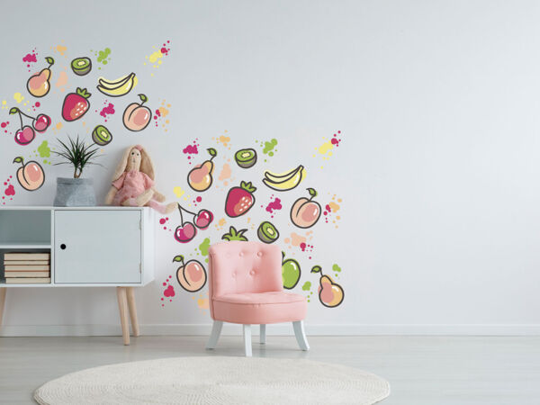 Vinilo Infantil Frutas Acuarelas