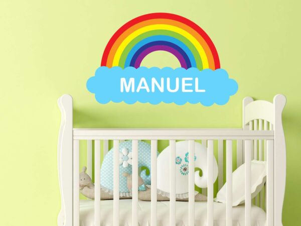 Vinilo Infantil Nube Arco Iris Personalizado