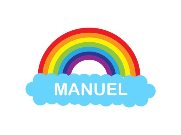 Vinilo Infantil Nube Arco Iris Personalizado Diseño
