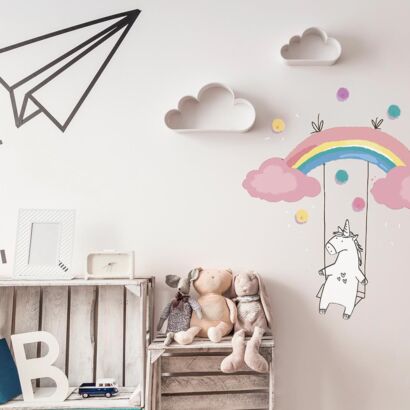 Vinilo Infantil Unicornio Arcoiris