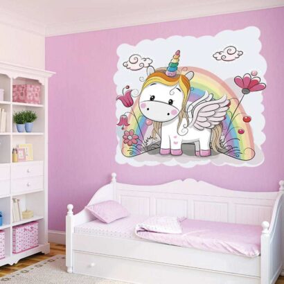 Vinilo Infantil Unicornio Arcoiris