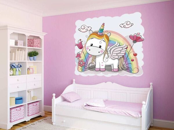 Vinilo Infantil Unicornio Arcoiris