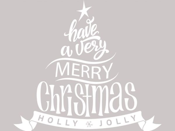 Vinilo Navidad Árbol Holly Jolly