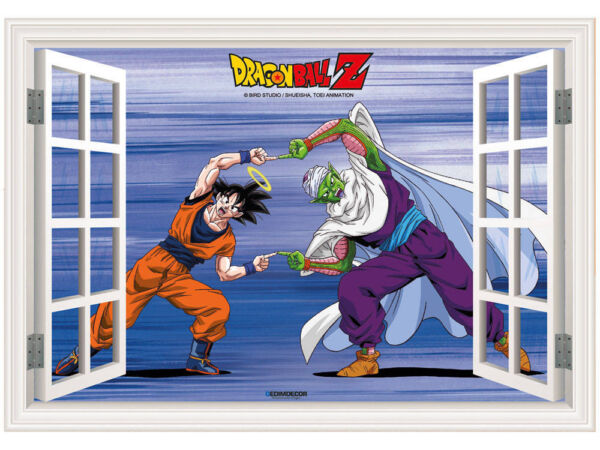Vinilo de Pared Efecto Ventana Dragon Ball Z Goku y Piccolo frontal
