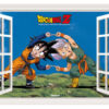 Vinilo de Pared Efecto Ventana Dragon Ball Z Goten y Trunk fusión frontal