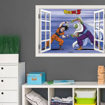 Vinilo de Pared Efecto Ventana Dragon Ball Z Goku y Piccolo