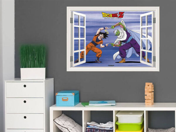 Vinilo de Pared Efecto Ventana Dragon Ball Z Goku y Piccolo