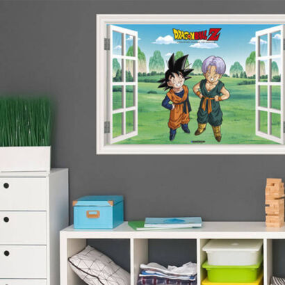 Vinilo de Pared Efecto Ventana Dragon Ball Z Trunk y Goten