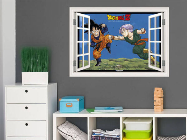 Vinilo efecto ventana Dragon Ball Goten y Trunk