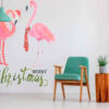 vinilo-pared-flamencos-merry-christmas