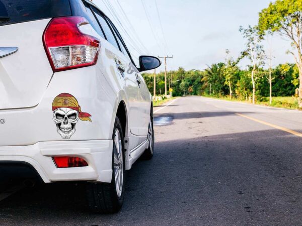 Vinilo Pegatina Calavera Bandera España