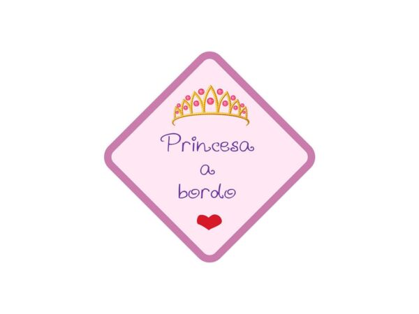 Vinilo Pegatina Coche Princesa a Bordo Diseño