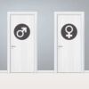 Vinilo Puerta WC Circulos Masculino y Femenino