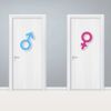 Vinilo Puerta WC Signos Masculino y Femenino