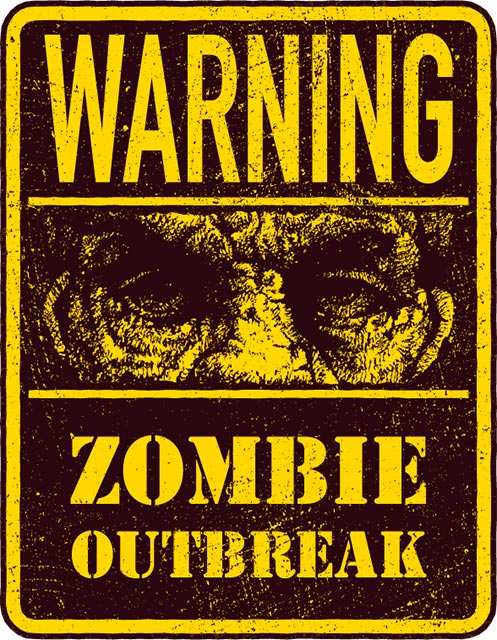 Vinilo Decorativo Warning Zombies