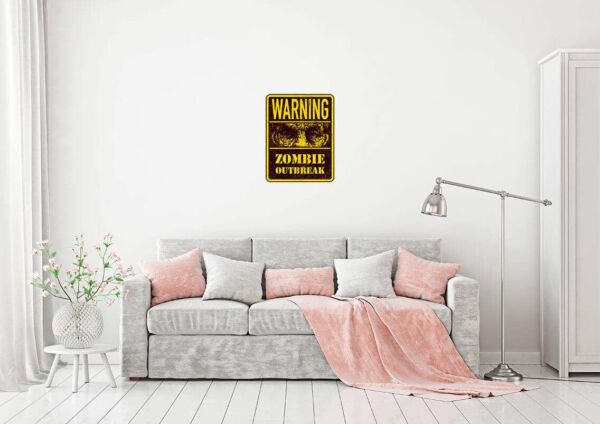 Vinilo Decorativo Warning Zombies