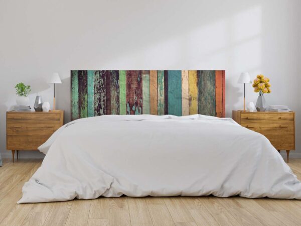 Cabecero Cama PVC Impresión Digital Imitación Madera Multicolor Antigua Outlet