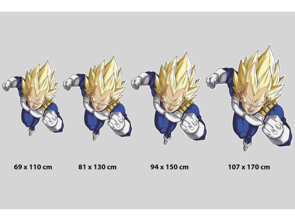 pegatina de pared vegeta super saiyan medidas