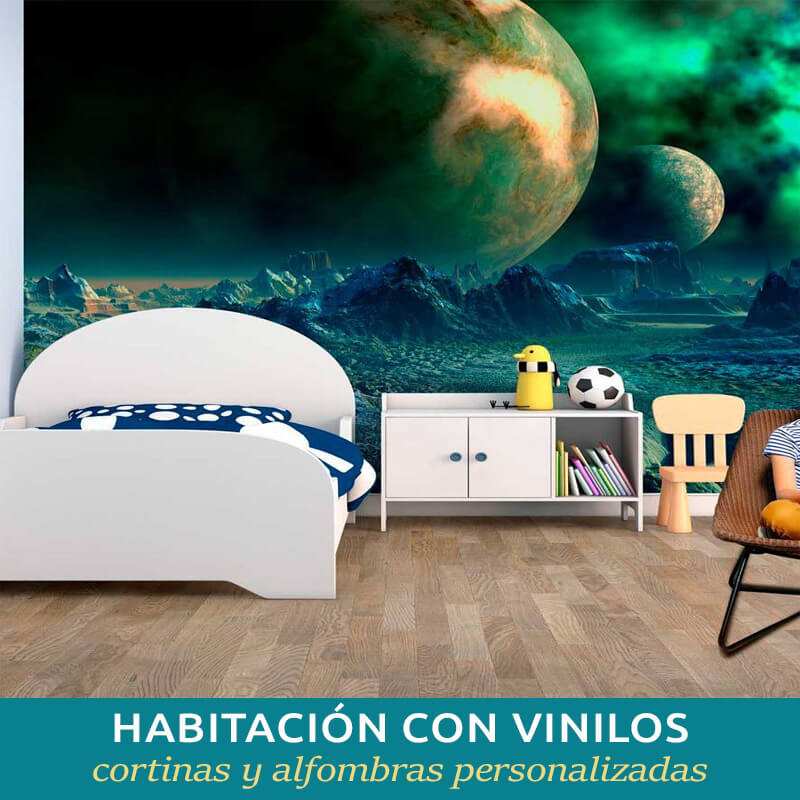 Personaliza tu habitación con vinilos, cortinas y alfombras a tu gusto