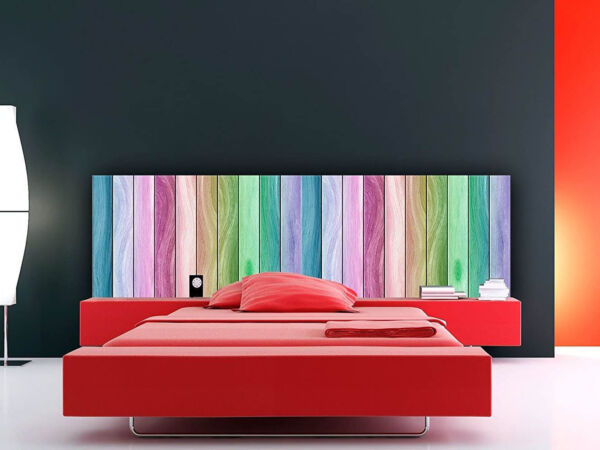 Cabecero Cama PVC Imitación Madera Arcoiris