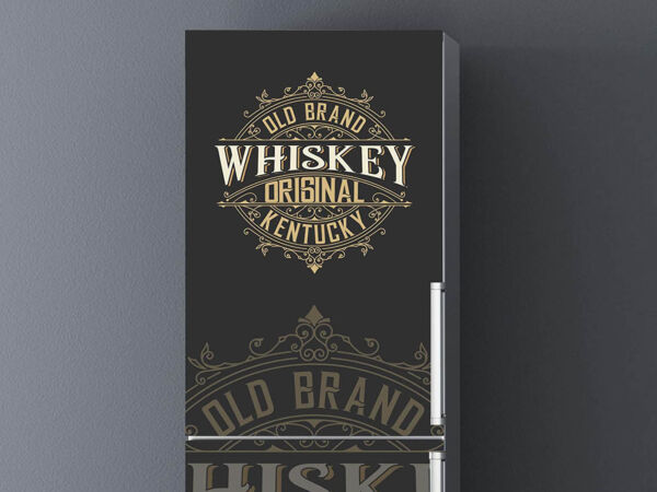 Vinilo Frigorífico Old Brand Whiskey Amarillo