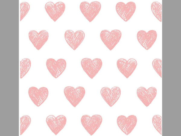 Cabecero Cama PVC Infantil Impresión Digital Corazones Fondo Blanco