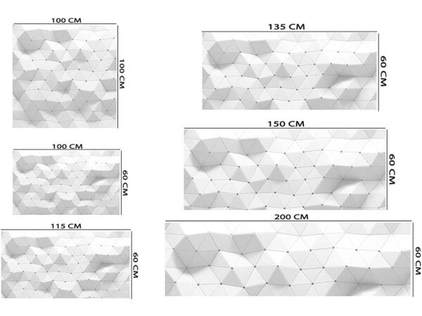 Cabecero Cama PVC Impresión Digital sin Relieve Triángulos 3D