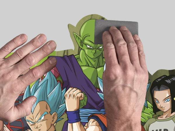 pegatina de pared conjunto de personajes dragon ball manos