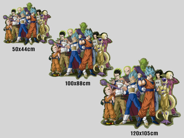 pegatina de pared conjunto de personajes dragon ball medidas