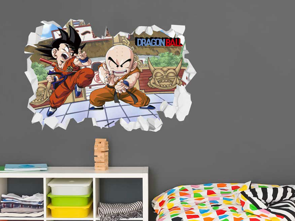 vinilo de pared goku hueco 3d