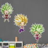 Pack de Pegatinas de Pared en Vinilo Dragon Ball Caulifla, Kefla y Kale