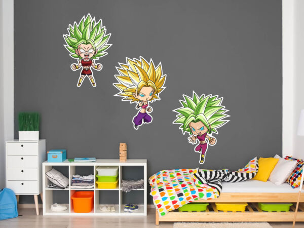 Pack de Pegatinas de Pared en Vinilo Dragon Ball Super Caulifla, Kefla y Kale