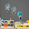 Pack de Pegatinas de Pared en Vinilo Dragon Ball Super Goku, Vegeta y Vegito Blue