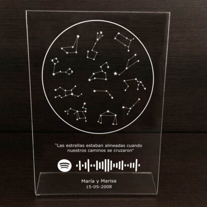 Placa Metacrilato Constelaciones + Música Spotify Personalizado