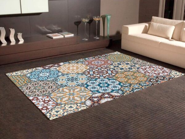 Alfombra PVC Hexágonos Multicolor