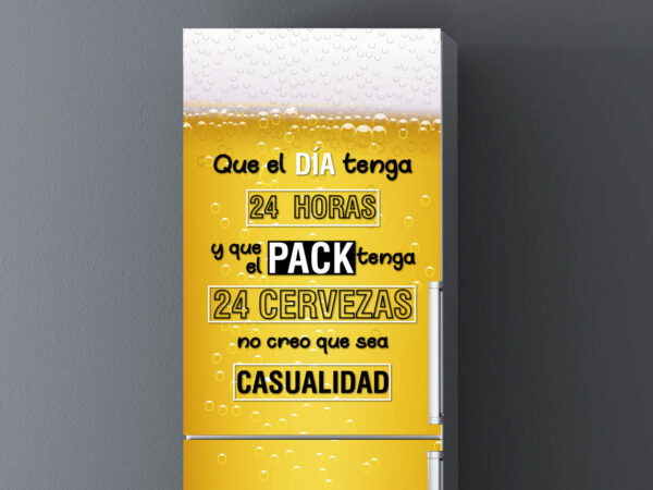 Vinilo Frigorífico Cerveza Frase