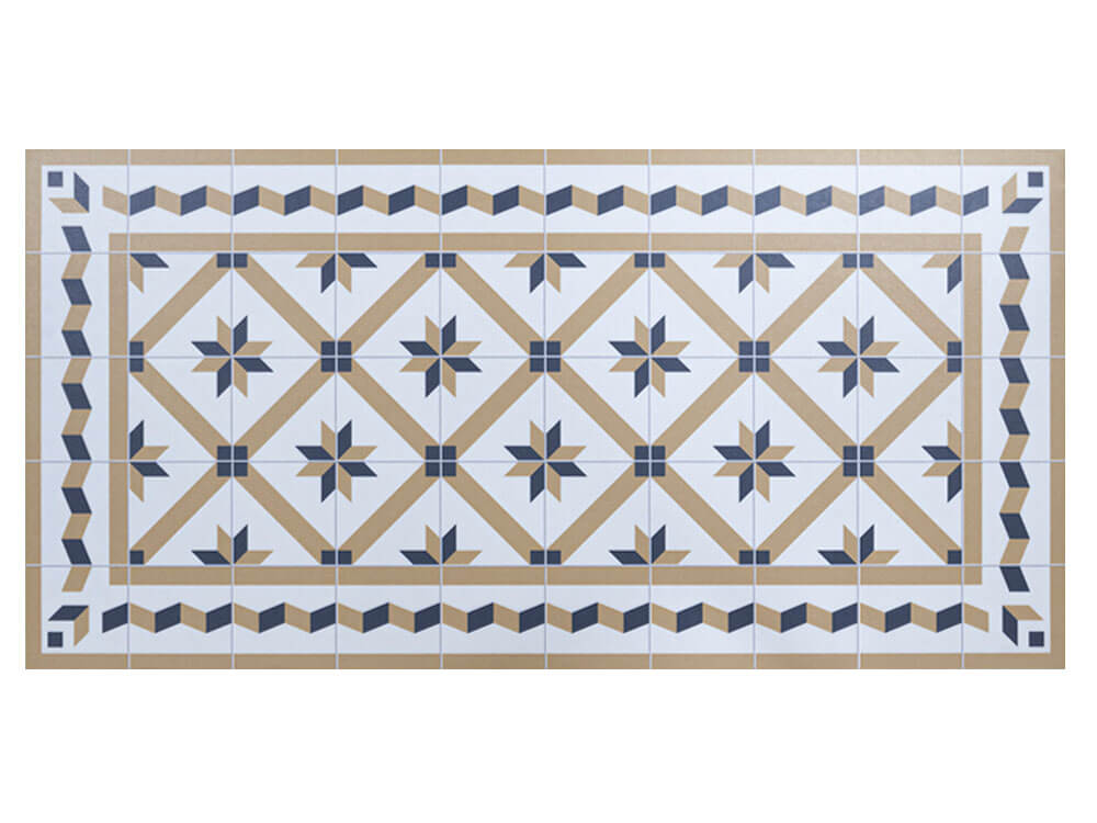 Alfombra vinílica azulejos amarillos