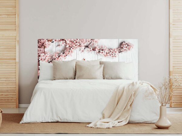 Cabecero Cama Madera Blanca Flores