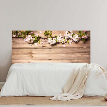 Cabecero Cama Madera con Flores