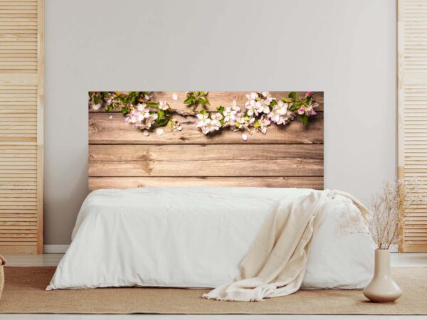 Cabecero Cama Madera con Flores